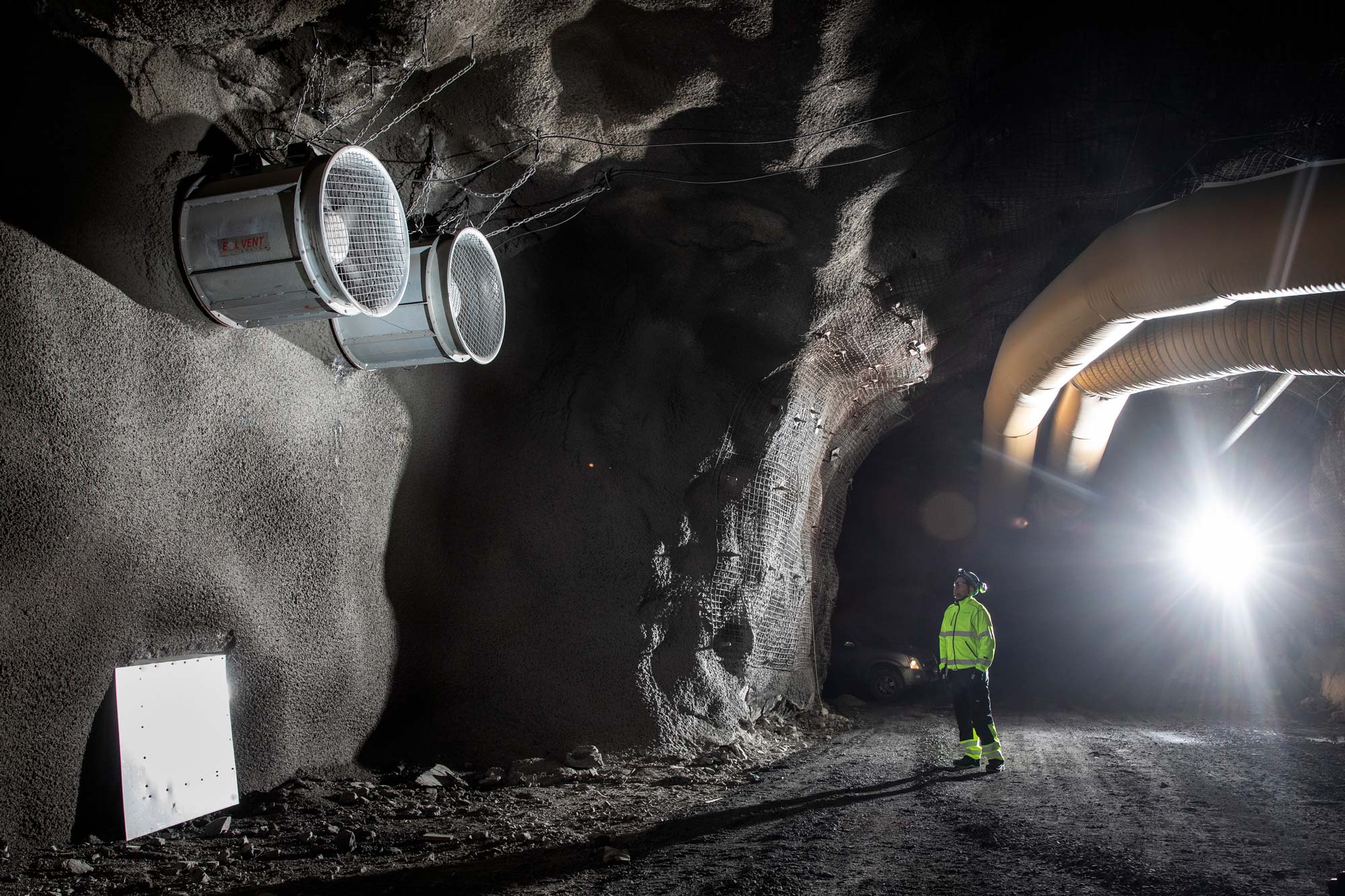 Vents in a mine